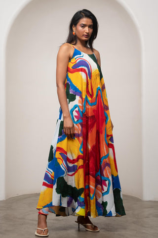Bias Cut Dress for Contemporary Wear - Siro Ruel Bias Multicolor by Advait