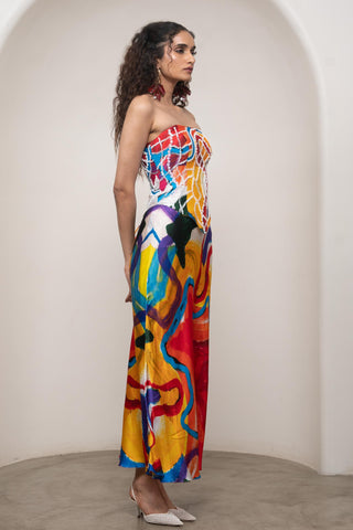 Co-ord Set for Contemporary Wear - Multicolor Siro Ruel by Advait