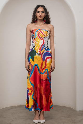 Co-ord Set for Contemporary Wear - Multicolor Siro Ruel by Advait