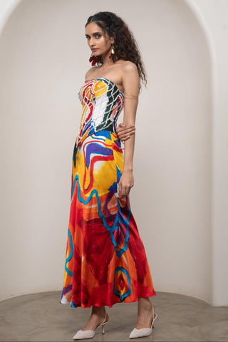 Co-ord Set for Contemporary Wear - Multicolor Siro Ruel by Advait