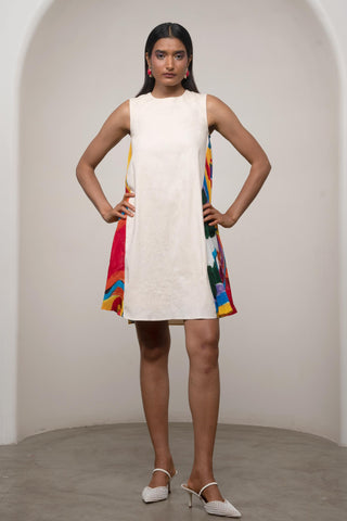 Short Dress for Contemporary Wear - White Siro Ruel by Advait