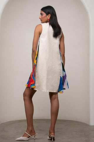 Short Dress for Contemporary Wear - White Siro Ruel by Advait