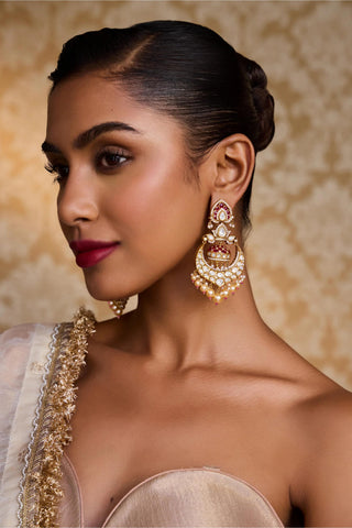 Earrings for Indian Weddings – Red Ruhani by Amraani