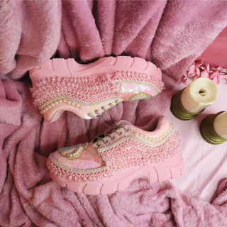 Oyester pink sparkling sneakers
