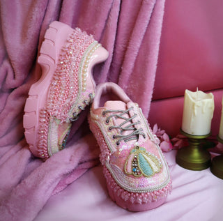 Oyester pink sparkling sneakers