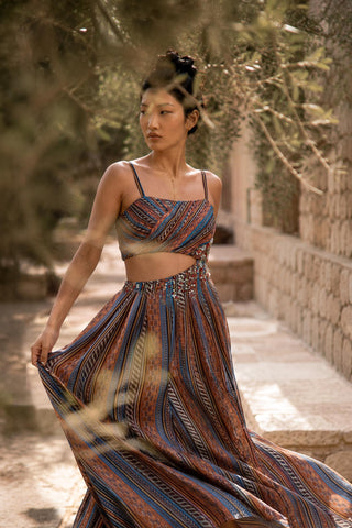 Dress Contemporary Wear - Multicolor Sahara Glow by Nautanky