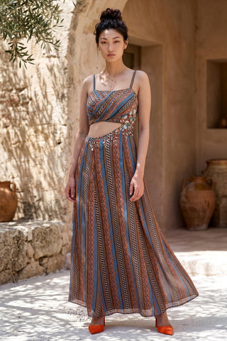 Dress Contemporary Wear - Multicolor Sahara Glow by Nautanky