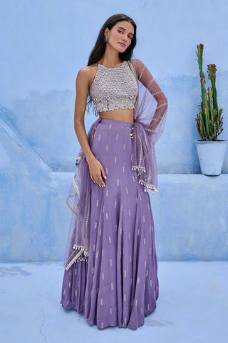 Lehenga Indian Wedding - Purple Sara Lehenga by Chamee & Palak