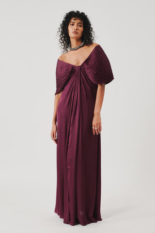 Bow dress contemporary wear – Maroon Statement Silhouette by Aroka