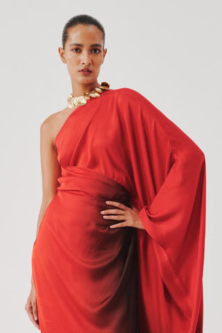 Dress for Contemporary Wear – Red Burning Crimson by Aroka