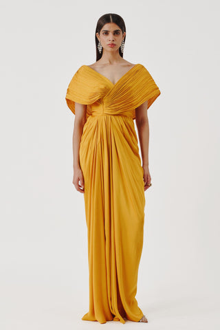 Gown for Indian Wedding – Yellow Golden Glow by Aroka