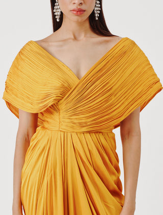 Gown for Indian Wedding – Yellow Golden Glow by Aroka