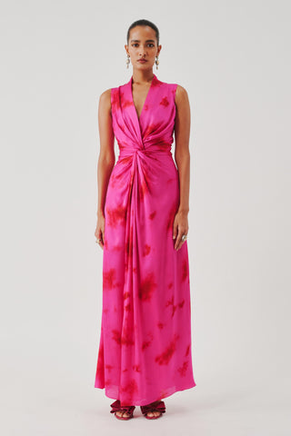 Draped Dress for Contemporary Wear – Pink Kiara by Aroka
