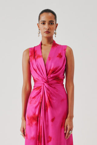 Draped Dress for Contemporary Wear – Pink Kiara by Aroka