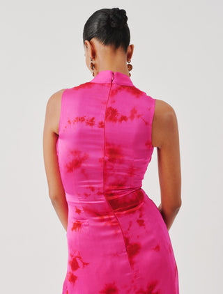 Draped Dress for Contemporary Wear – Pink Kiara by Aroka