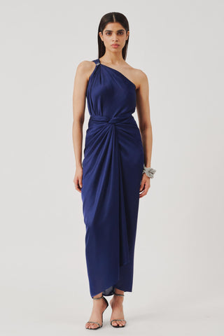 Sarong dress for Contemporary Wear – Blue Drape by Aroka