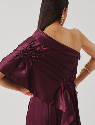 Pisa top contemporary wear – Maroon Modern Essential by Aroka