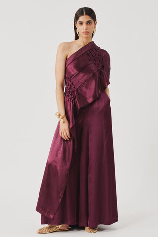 Pisa top contemporary wear – Maroon Modern Essential by Aroka