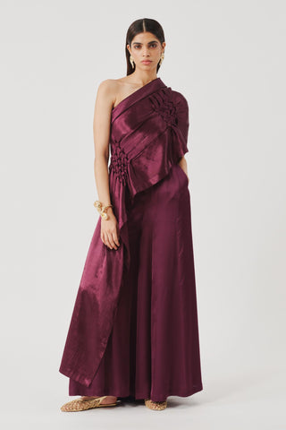 Soiree pants contemporary wear – Maroon Tailored Elegance by Aroka