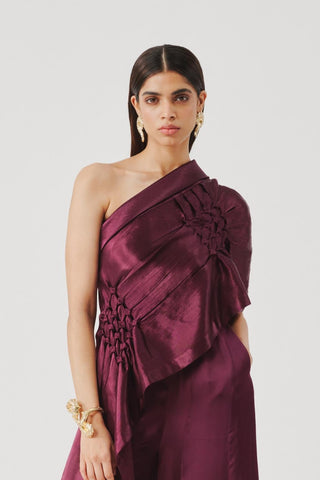 Pisa top contemporary wear – Maroon Modern Essential by Aroka