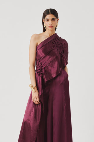 Soiree pants contemporary wear – Maroon Tailored Elegance by Aroka