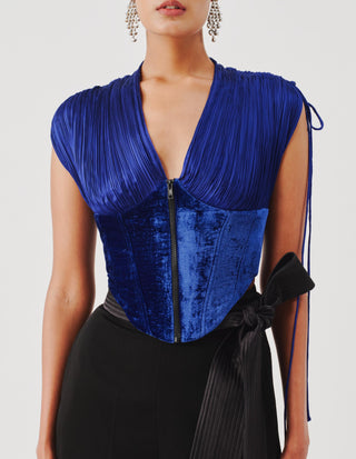 Blue corset top for Contemporary Wear – Veronica Edition by Aroka