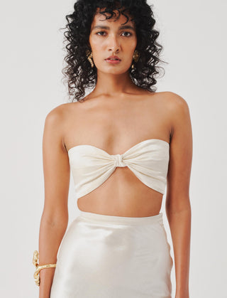 Mashru bib for Contemporary Wear – Ivory Phoenix by Aroka