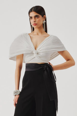 Crop top for Contemporary Wear – White Eden by Aroka