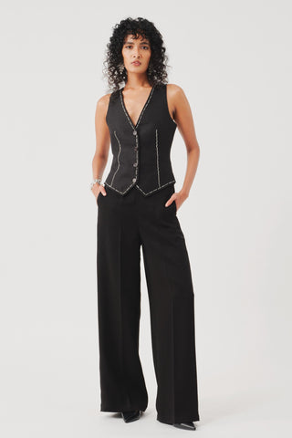 Linen waistcoat for Contemporary Wear – Black Bearer by Aroka