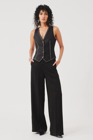 Linen waistcoat for Contemporary Wear – Black Bearer by Aroka