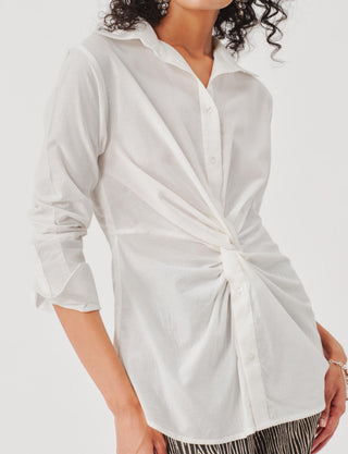 Cotton twist shirt for Contemporary Wear – White Organic Cotton by Aroka