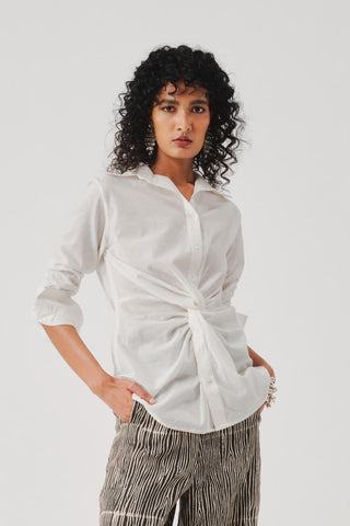 Cotton twist shirt for Contemporary Wear – White Organic Cotton by Aroka