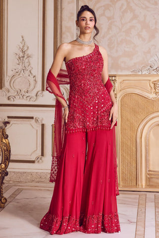 One Shoulder Kurta Set for Contemporary Wear – Tailored One-Shoulder by Sanya Gulati