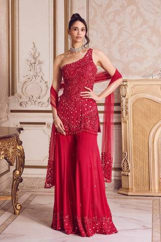 One Shoulder Kurta Set for Contemporary Wear – Tailored One-Shoulder by Sanya Gulati