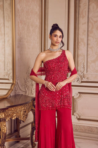 One Shoulder Kurta Set for Contemporary Wear – Tailored One-Shoulder by Sanya Gulati