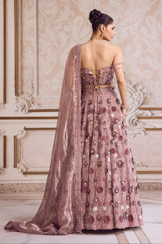 Lehenga Set for Indian Weddings – Pink Rose Corset by Sanya Gulati