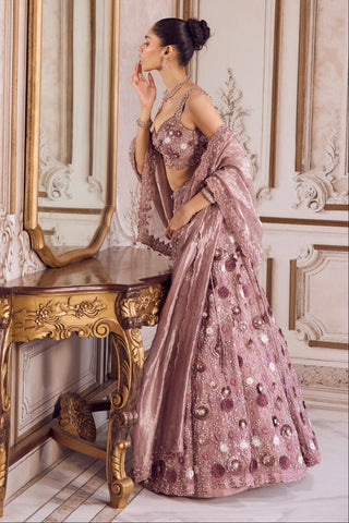 Lehenga Set for Indian Weddings – Pink Rose Blouse by Sanya Gulati