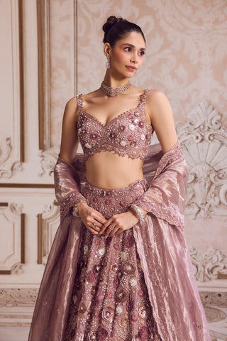 Lehenga Set for Indian Weddings – Pink Rose Blouse by Sanya Gulati