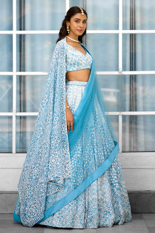 Lehenga Set for Indian Wedding – Blue Blossom Rooh Rang by Shasha Gaba