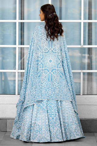 Lehenga Set for Indian Wedding – Blue Blossom Rooh Rang by Shasha Gaba
