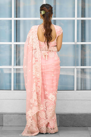Hand Embellished Saree for Indian Wedding – Whispers of Rose by Shasha Gaba