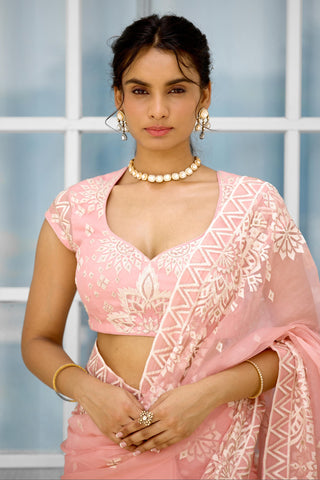 Hand Embellished Saree for Indian Wedding – Whispers of Rose by Shasha Gaba