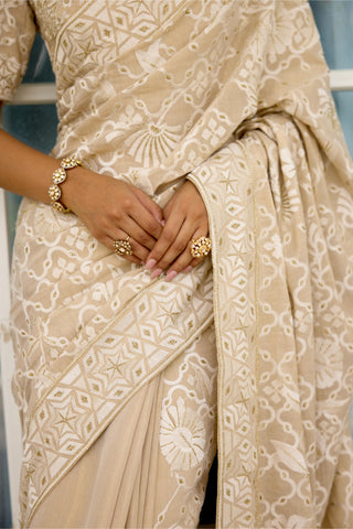 Hand Embellished Saree for Indian Wedding – Honey Drop Rooh Rang by Shasha Gaba