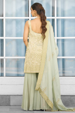 Sharara Set for Indian Festive Wear – Moss Mirage Rooh Rang by Shasha Gaba