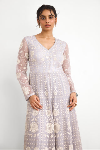 Gown for Festive Evenings – Azure Air Rooh Rang by Shasha Gaba