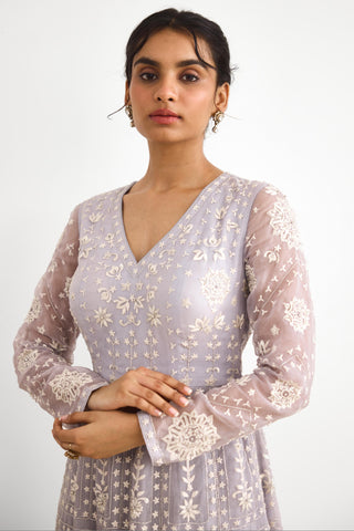 Gown for Festive Evenings – Azure Air Rooh Rang by Shasha Gaba