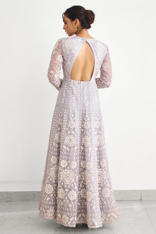 Gown for Festive Evenings – Azure Air Rooh Rang by Shasha Gaba