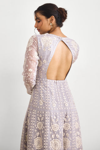 Gown for Festive Evenings – Azure Air Rooh Rang by Shasha Gaba