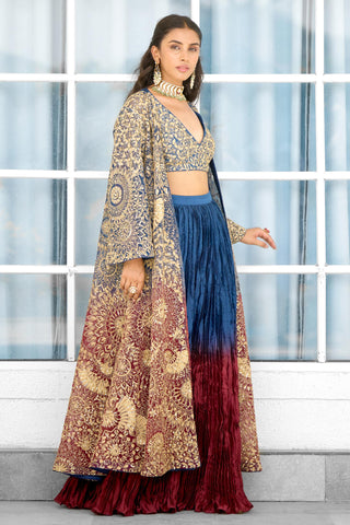 Cape Set for Indian Wedding Wear – Scarlet Desire Rooh Rang by Shasha Gaba