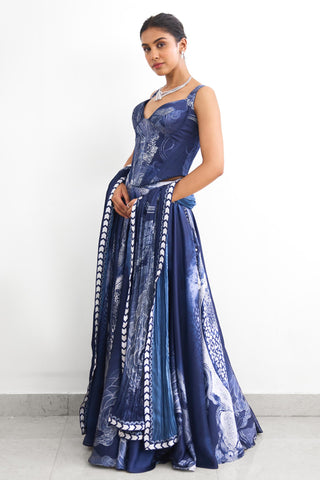Lehenga Set with Corset Blouse – Swirl Rooh Rang by Shasha Gaba